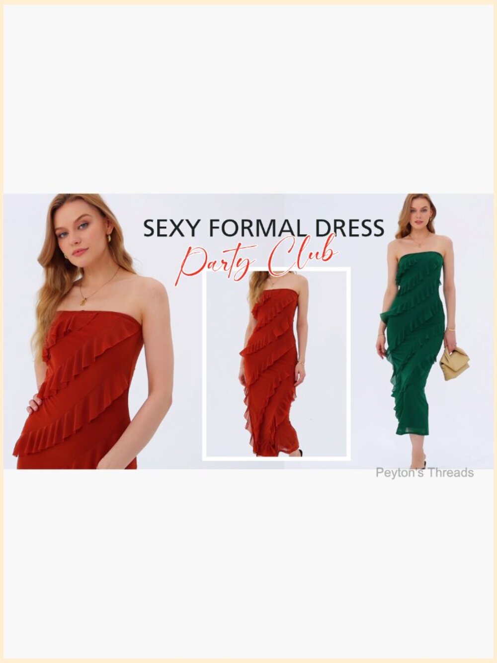 Strapless Mesh Bodycon Midi Dress with Ruffle Detail for Cocktail Parties - Picture 7 of 7